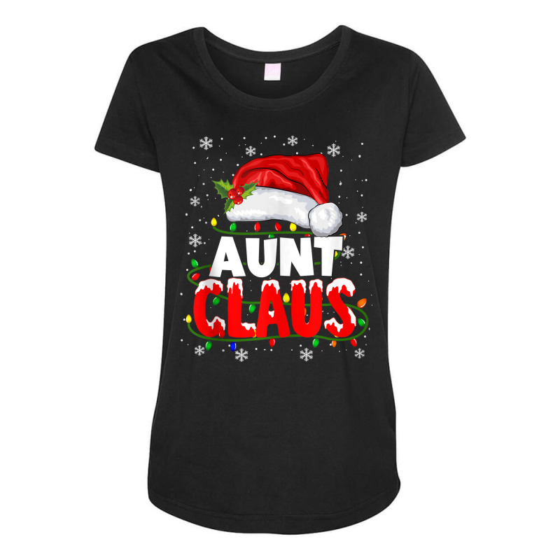 Aunt Claus Christmas 2022 Family Matching Pajama Xmas Light Tank Top Maternity Scoop Neck T-shirt by cm-arts | Artistshot