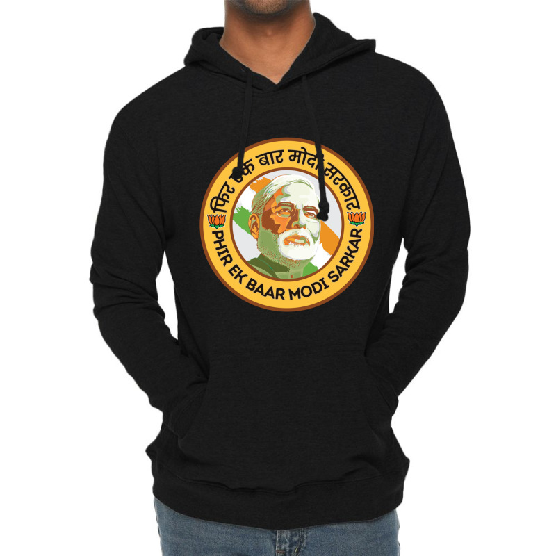 Phir Ek Bar Modi Sarkar Narendra Modi India Bjp Supporter Lightweight Hoodie by cm-arts | Artistshot