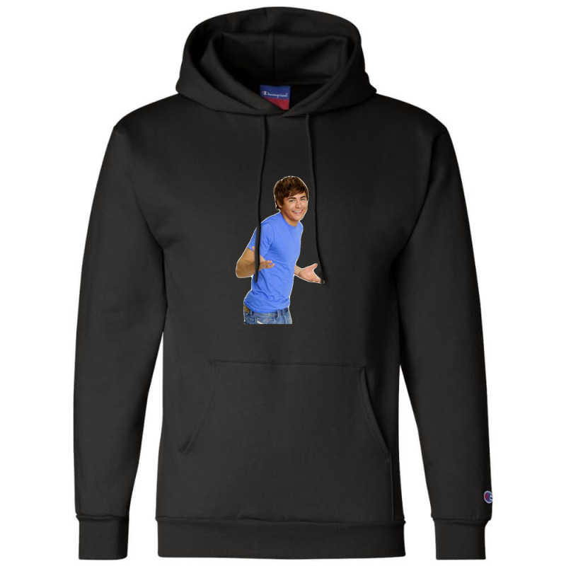 Zac Efron   Troy Bolton   Shrug Meme   1 Champion Hoodie | Artistshot