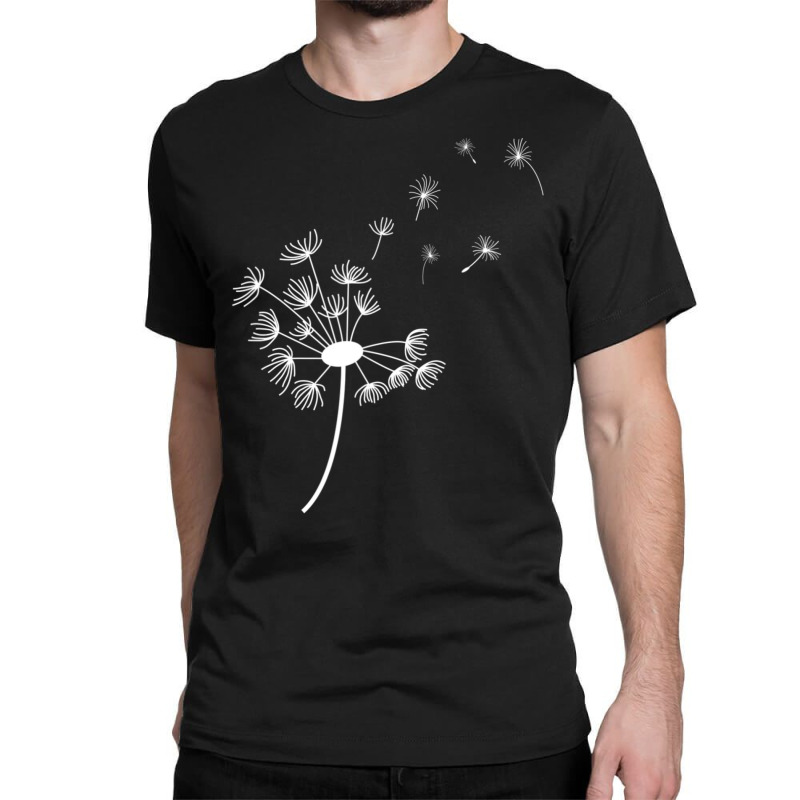 Dandelion Blowing Away In The Wind Into The Sky Art Classic T-shirt by cm-arts | Artistshot