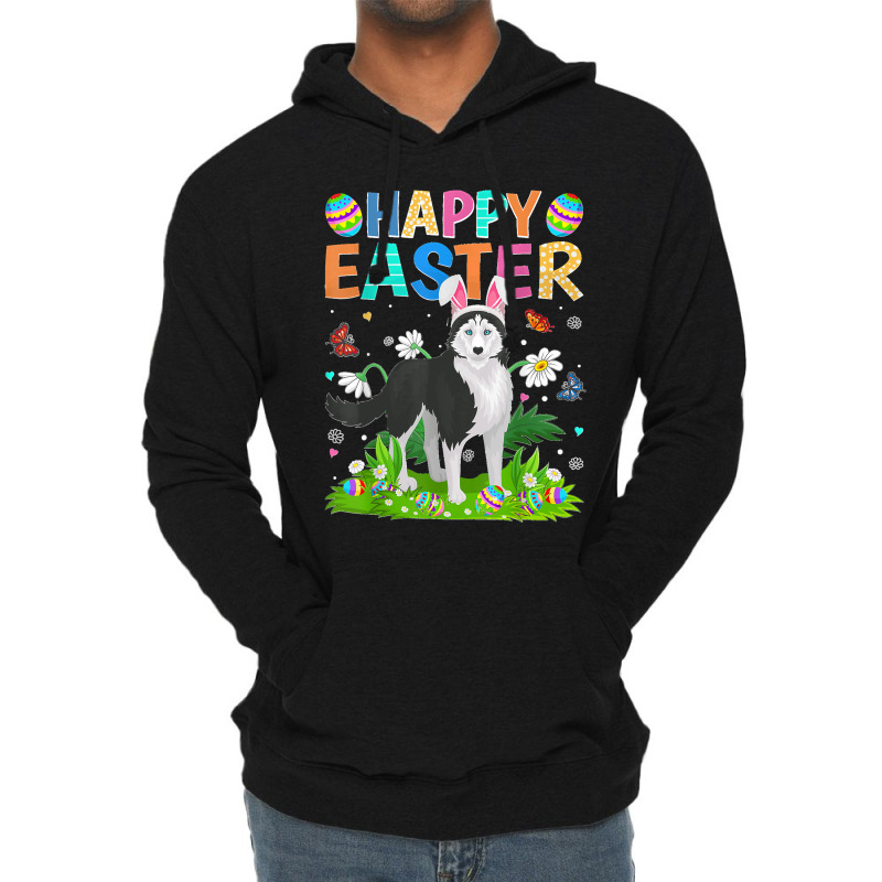 Happy Easter Funny Siberian Husky Dog Easter Sunday Lightweight Hoodie by kevinnichols | Artistshot