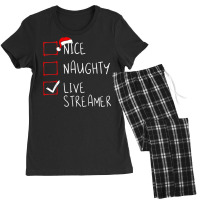 Nice Naughty Live Streamer Christmas List Xmas Gamer Women's Pajamas Set | Artistshot