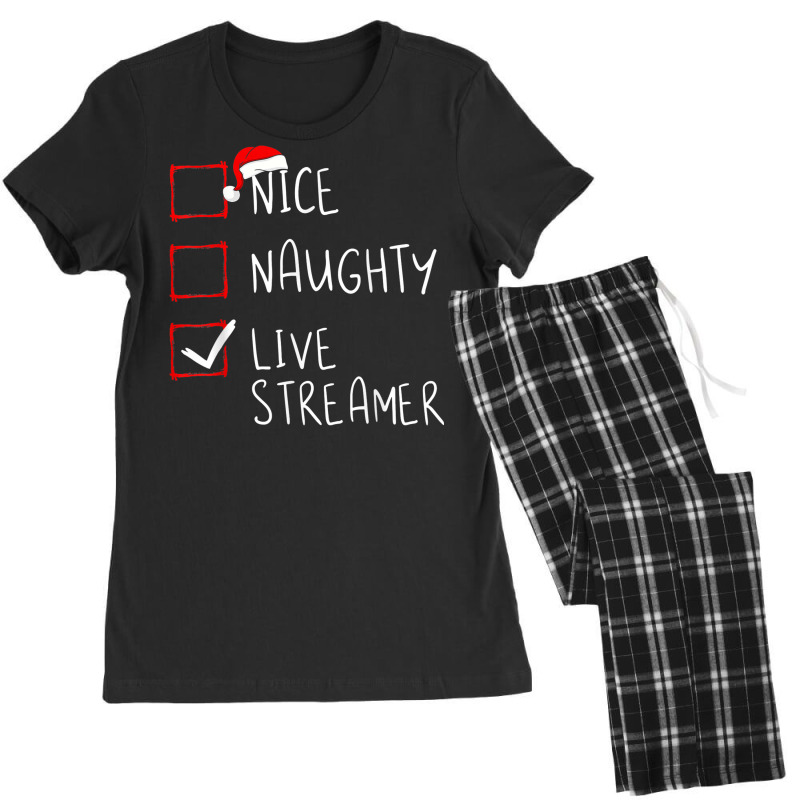 Nice Naughty Live Streamer Christmas List Xmas Gamer Women's Pajamas Set by Uniform | Artistshot