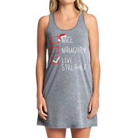 Nice Naughty Live Streamer Christmas List Xmas Gamer Tank Dress | Artistshot