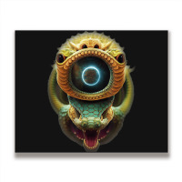 Serpentine Water A Monster Huge Eyes Halloween Mythical Metal Print Horizontal | Artistshot