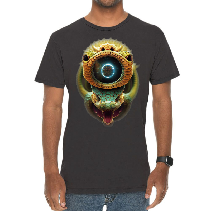 Serpentine Water A Monster Huge Eyes Halloween Mythical Vintage T-shirt | Artistshot