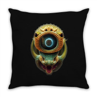 Serpentine Water A Monster Huge Eyes Halloween Mythical Throw Pillow | Artistshot