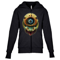 Serpentine Water A Monster Huge Eyes Halloween Mythical Youth Zipper Hoodie | Artistshot