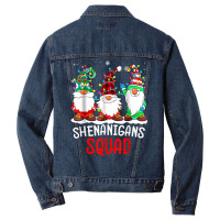 Shenanigans Squad Gnomes Lights Christmas Pajamas Matching T Shirt Men Denim Jacket | Artistshot