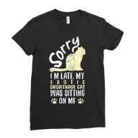 I'm Late My Exotic Shorthair Cat Was Sitting On Me Funny Ladies Fitted T-shirt | Artistshot