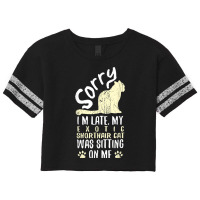 I'm Late My Exotic Shorthair Cat Was Sitting On Me Funny Scorecard Crop Tee | Artistshot