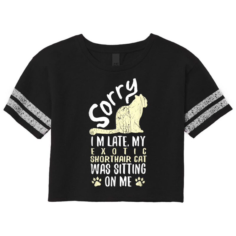 I'm Late My Exotic Shorthair Cat Was Sitting On Me Funny Scorecard Crop Tee by Color | Artistshot