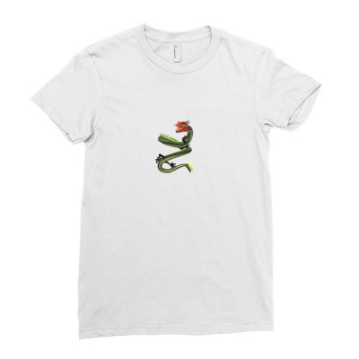 Chinese Dragon Ladies Fitted T-shirt Designed By Demiandan