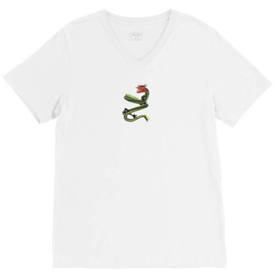 Chinese Dragon V-neck Tee Designed By Demiandan