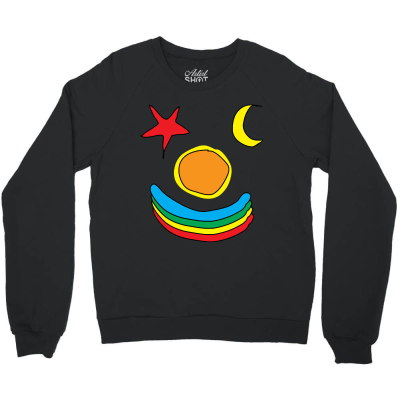 Stars And Moonstars, Moon, Sun And Rainbow Crewneck Sweatshirt by hawkunicorn | Artistshot