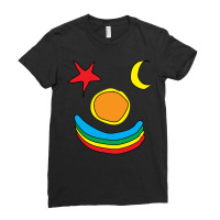 Stars And Moonstars, Moon, Sun And Rainbow Ladies Fitted T-shirt | Artistshot