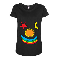 Stars And Moonstars, Moon, Sun And Rainbow Maternity Scoop Neck T-shirt | Artistshot