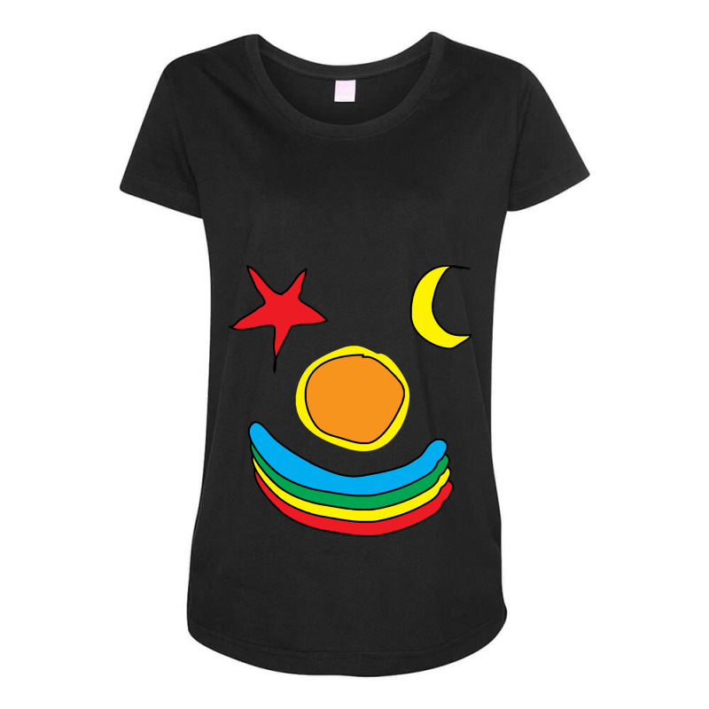 Stars And Moonstars, Moon, Sun And Rainbow Maternity Scoop Neck T-shirt by hawkunicorn | Artistshot