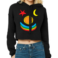 Stars And Moonstars, Moon, Sun And Rainbow Cropped Hoodie | Artistshot