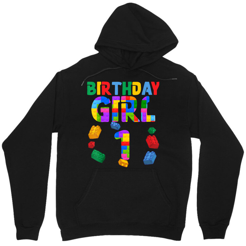 1st Birthday For Block Builder Girl 2021 Block Builder Girl Unisex Hoodie | Artistshot