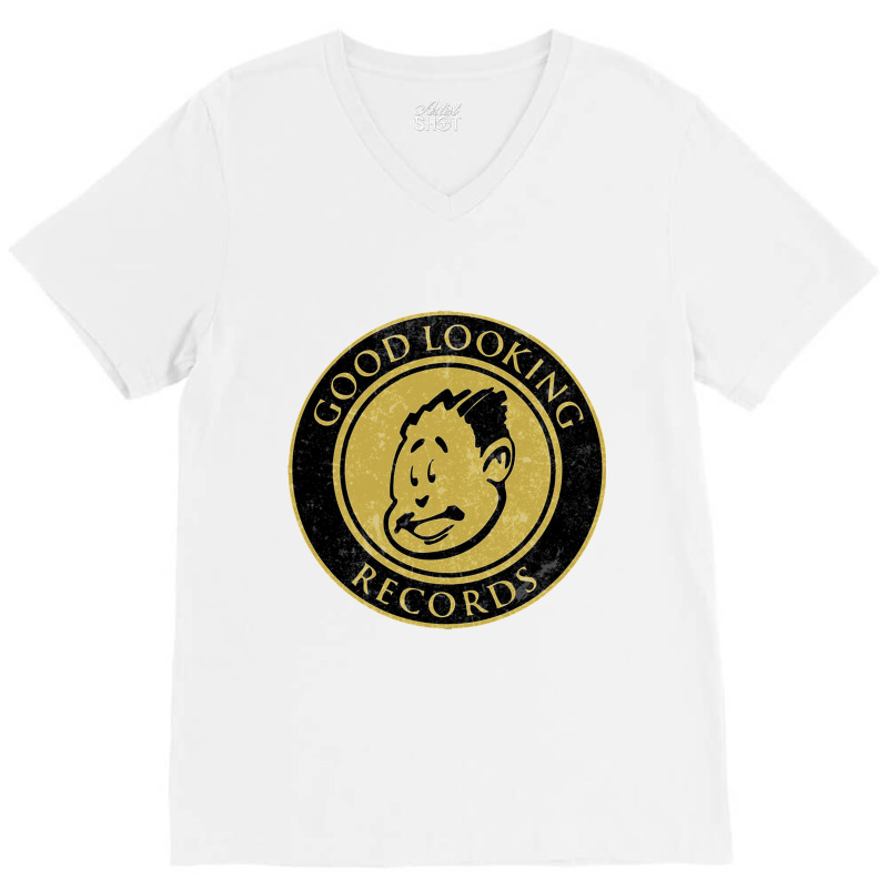 Good Looking Music Records V-Neck Tee by MAALDONADO | Artistshot