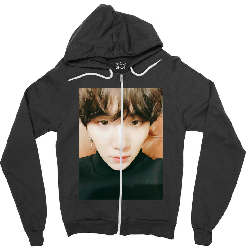 Yoongi Selca Zipper Hoodie | Artistshot