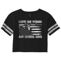 Dad Grandpa Veteran Us Flag I Love One Woman & Several Guns Scorecard Crop Tee | Artistshot