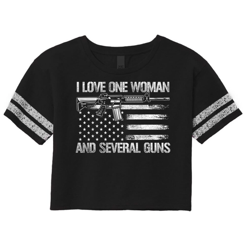 Dad Grandpa Veteran Us Flag I Love One Woman & Several Guns Scorecard Crop Tee by cm-arts | Artistshot