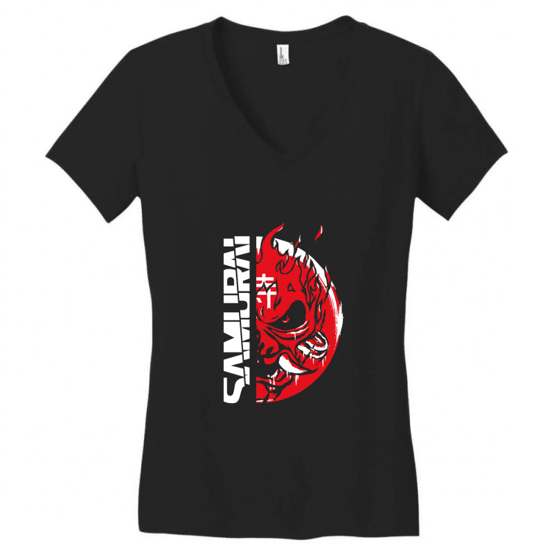 Painted Samurai Women's V-Neck T-Shirt by StefanieCook | Artistshot