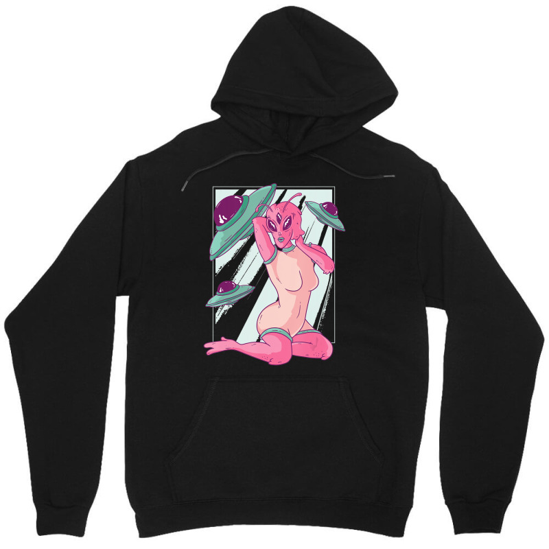 Alien Pin Up Space Girl Men Unisex Hoodie by doboc | Artistshot