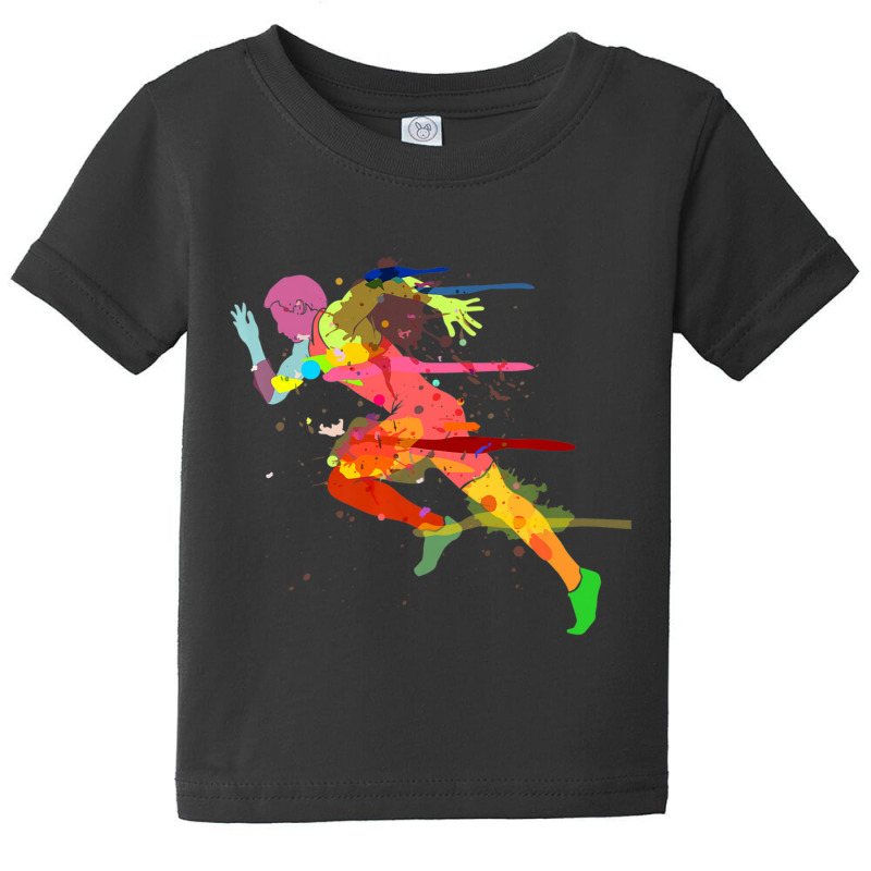 Sprinter Track And Field Runner Running Marathon Baby Tee by cm-arts | Artistshot