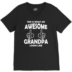 Awesome Grandpa Looks Like V-Neck Tee | Artistshot