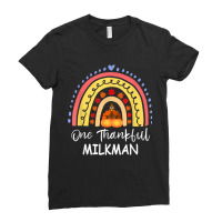 One Thankful Milkman Thanksgiving Rainbow Autumn T Shirt Ladies Fitted T-shirt | Artistshot