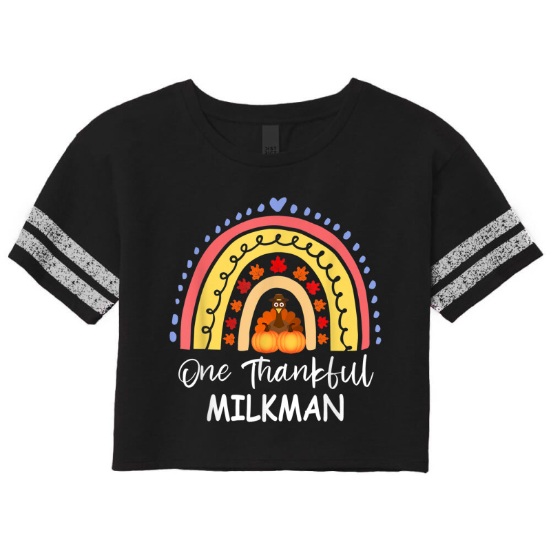 One Thankful Milkman Thanksgiving Rainbow Autumn T Shirt Scorecard Crop Tee by cm-arts | Artistshot