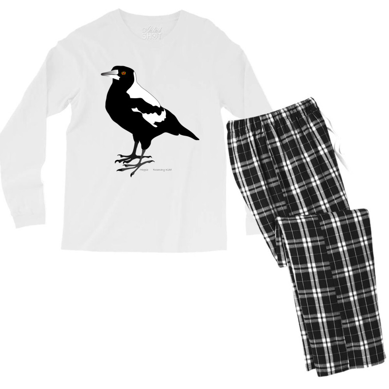 Magpie, Australian Bird Men's Long Sleeve Pajama Set by MYNGOO | Artistshot