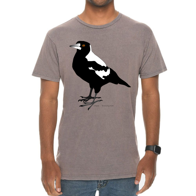 Magpie, Australian Bird Vintage T-Shirt by MYNGOO | Artistshot