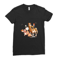 Cartoon Animals Anime Ladies Fitted T-shirt | Artistshot