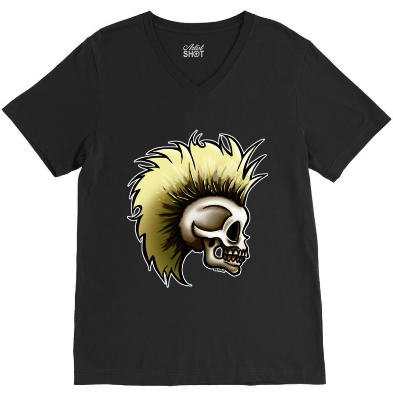 Punk Skull (bleach Blonde Version) V-neck Tee | Artistshot