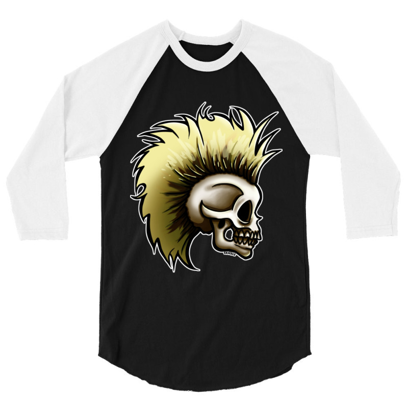 Punk Skull (bleach Blonde Version) 3/4 Sleeve Shirt | Artistshot