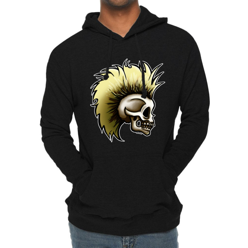 Punk Skull (bleach Blonde Version) Lightweight Hoodie | Artistshot