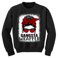 Bleached Buffalo Plaid Messy Bun Merry Gangsta Wrapper 2022 Youth Sweatshirt | Artistshot