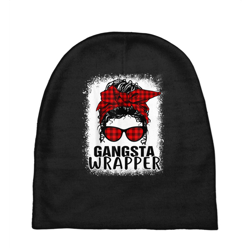 Bleached Buffalo Plaid Messy Bun Merry Gangsta Wrapper 2022 Baby Beanies | Artistshot