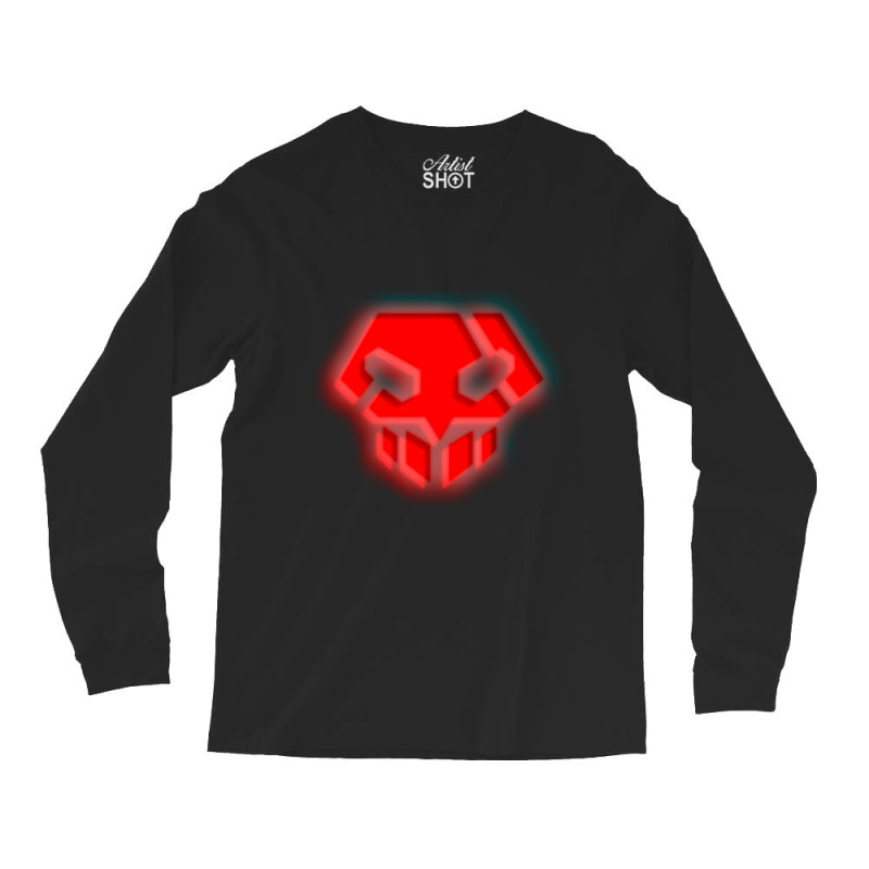 Red Neon Shinigami Badge Long Sleeve Shirts | Artistshot