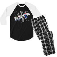 Syringomyelia Fighter Syringomyelia Awareness - Ho Ho Hope Cure Christ Men's 3/4 Sleeve Pajama Set | Artistshot