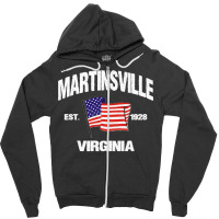 Martinsville Virginia Va Usa Stars & Stripes Vintage Style Premium Zipper Hoodie | Artistshot