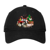 Christmas Farm Animals With Farm Tractor Adjustable Cap | Artistshot