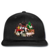 Christmas Farm Animals With Farm Tractor Printed Hat | Artistshot