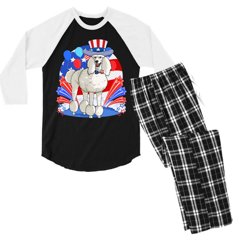 Poodle Dog Standard Poodle Dog Merica 4th Of July American 284 Men's 3/4 Sleeve Pajama Set by coolquirrell | Artistshot