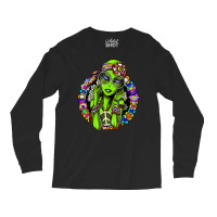 Space Alien Hippie Floral Peace Science Fiction Long Sleeve Shirts | Artistshot