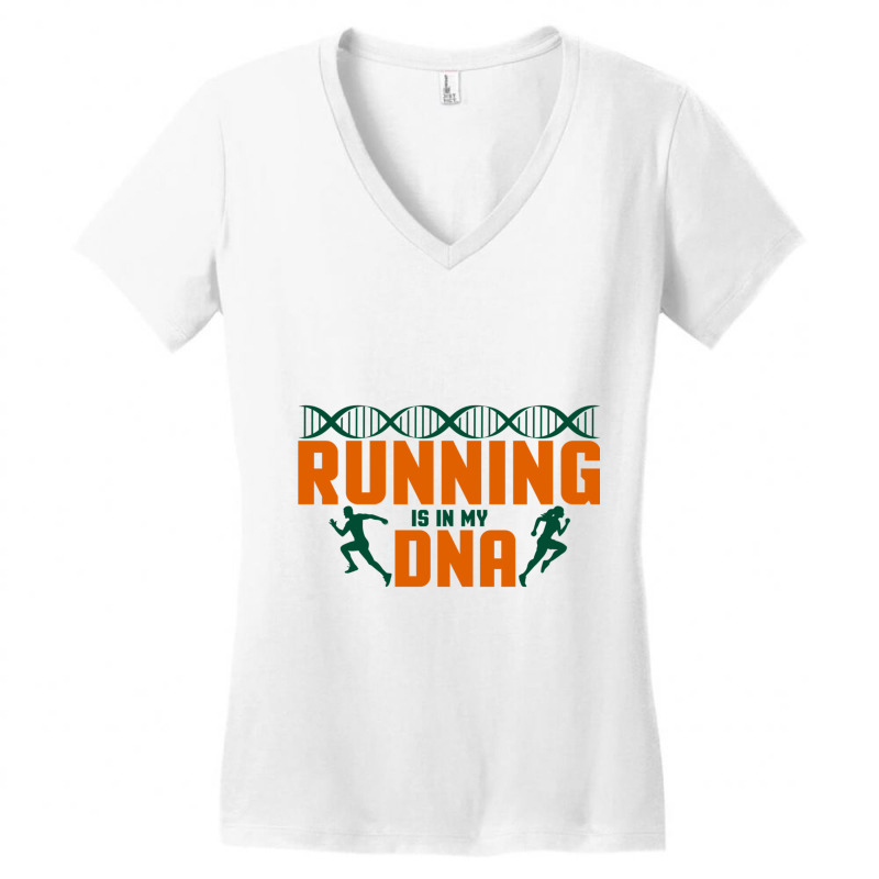 Running Is In My Dna Biology Motivation Genetics Workout Women's V-Neck T-Shirt by cm-arts | Artistshot